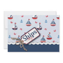 Ships Ahoy! Invitation Card 2