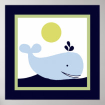 Ships Ahoy Mate/Nautical/Whale  Wall Art Poster