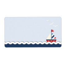 Ships Ahoy! Name Tag Personalized Shipping Label