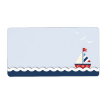 Ships Ahoy! Name Tag Personalized Shipping Label