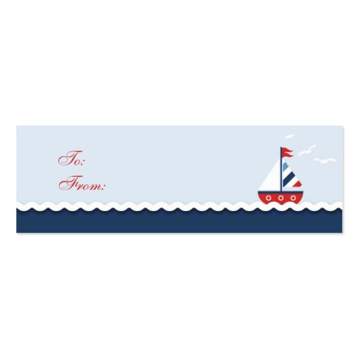 Ships Ahoy! Skinny Gift Tag Business Card (front side)