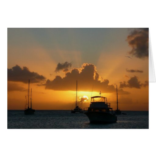 Ships and Sunset Card