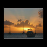 Ships and Sunset Postcard