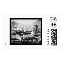 Ships at Balaklava Harbor in Cossack Bay 1855 postage