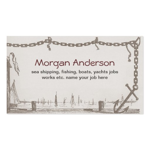 ships boats fishing sea ocean business card (front side)