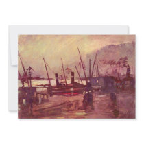 Ships in Antwerp by Vincent van Gogh Custom Invitations