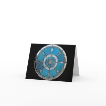 Ships Wheel Stained Glass Notecard