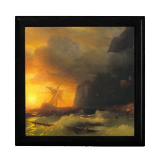 Shipwreck at Mount Athos Ivan Aivasovsky seascape Trinket Boxes