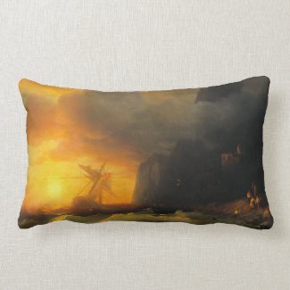 Shipwreck at Mount Athos Ivan Aivasovsky seascape Pillows