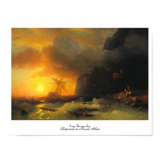 Shipwreck at Mount Athos Ivan Aivasovsky seascape Posters