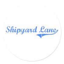 Shipyard Lane Massachusetts Classic Design Round Sticker