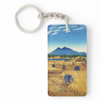 Shiro Kasamatsu Harvest Time Shin Hanga japan art Keychains