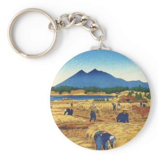 Shiro Kasamatsu Harvest Time Shin Hanga japan art Key Chains