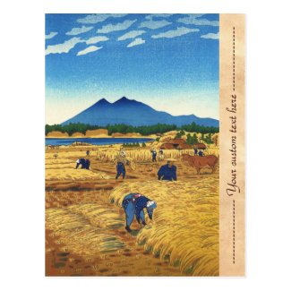 Shiro Kasamatsu Harvest Time Shin Hanga japan art Post Card
