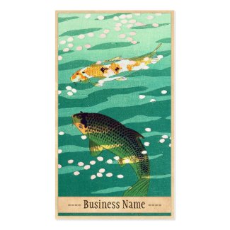 Shiro Kasamatsu Karp Koi fish pond japanese art Business Card Template