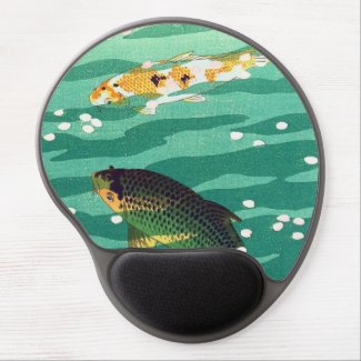Shiro Kasamatsu Karp Koi fish pond japanese art Gel Mouse Mats