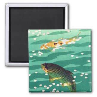 Shiro Kasamatsu Karp Koi fish pond japanese art Magnet