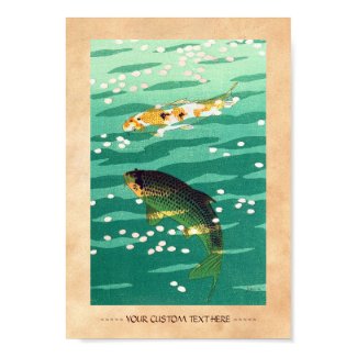 Shiro Kasamatsu Karp Koi fish pond japanese art Posters