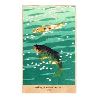 Shiro Kasamatsu Karp Koi fish pond japanese art Print