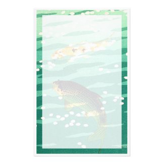 Shiro Kasamatsu Karp Koi fish pond japanese art Customized Stationery