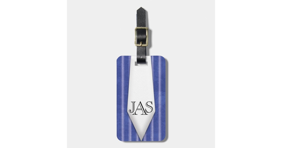 Shirt & Tie in Blue Luggage Tag Zazzle