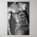Shirtless Male In Jeans Poster posters