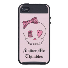 Shiver Me Thimbles (Pink Background) iPhone 4/4S Cases