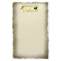 SHIVER ME TIMBERS! - Text w/Pirate Chest Customized Stationery