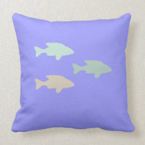 Shoal of fish in blue MoJo Pillow pillows