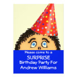 Shocked Face For Surprise Birthday Party Custom Announcements