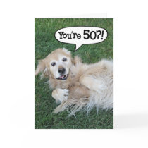Shocked Golden Retriever Birthday Card