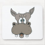 shocked hippo face mouse pad