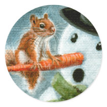 Shocked snowman squirrel sticker