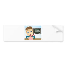 Shocked TV news presenter Bumper Sticker