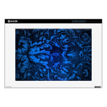 Shocking Blue Damask Pattern. 15" Laptop Skin
