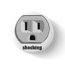 Shocking Electricity Wall Outlet Pinback Button
