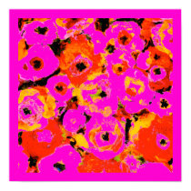 Shocking Pink Impressionist Blossoms Poster posters
