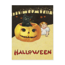 Shocking The Baby (Vintage Halloween Card) Post Cards