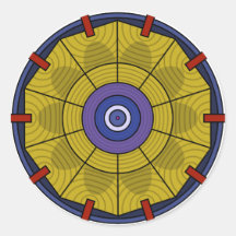 Shockwaves 2 round sticker