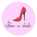 Shoe-a-holic Round Sticker