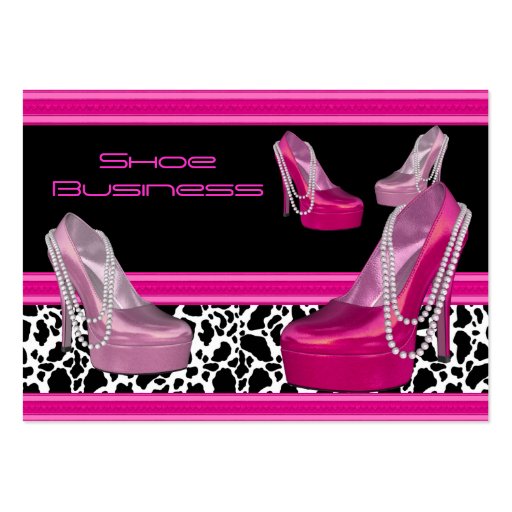 Shoe Business Card Black Bright Pink (front side)