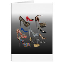 Shoe High Heels Collage Customize Greeting Cards
