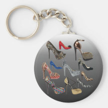 Shoe High Heels Collage Customize Keychains