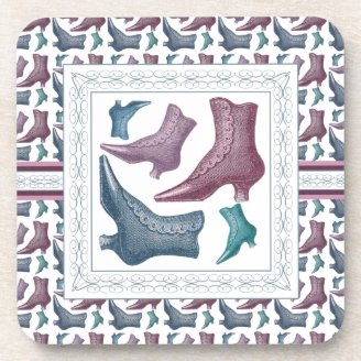 Shoe Lover, Tap Dancer, Vintage Victorian Boots Coasters