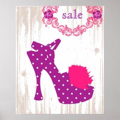 Fashion Footwear Stores on Fashion Shoe Poster For Retail Store With Pretty High Heel Sandle