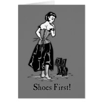 Shoes First Corset Greeting Card