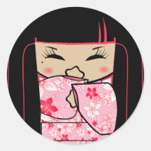 "Shokio" Mayumi Giggles Round Sticker