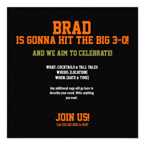 Shoot! A Hunter Hits 30 - 30th Birthday Invitation