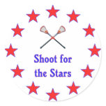 Shoot for Stars Lacrosse Round Sticker