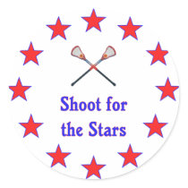 Shoot for Stars Lacrosse Round Sticker